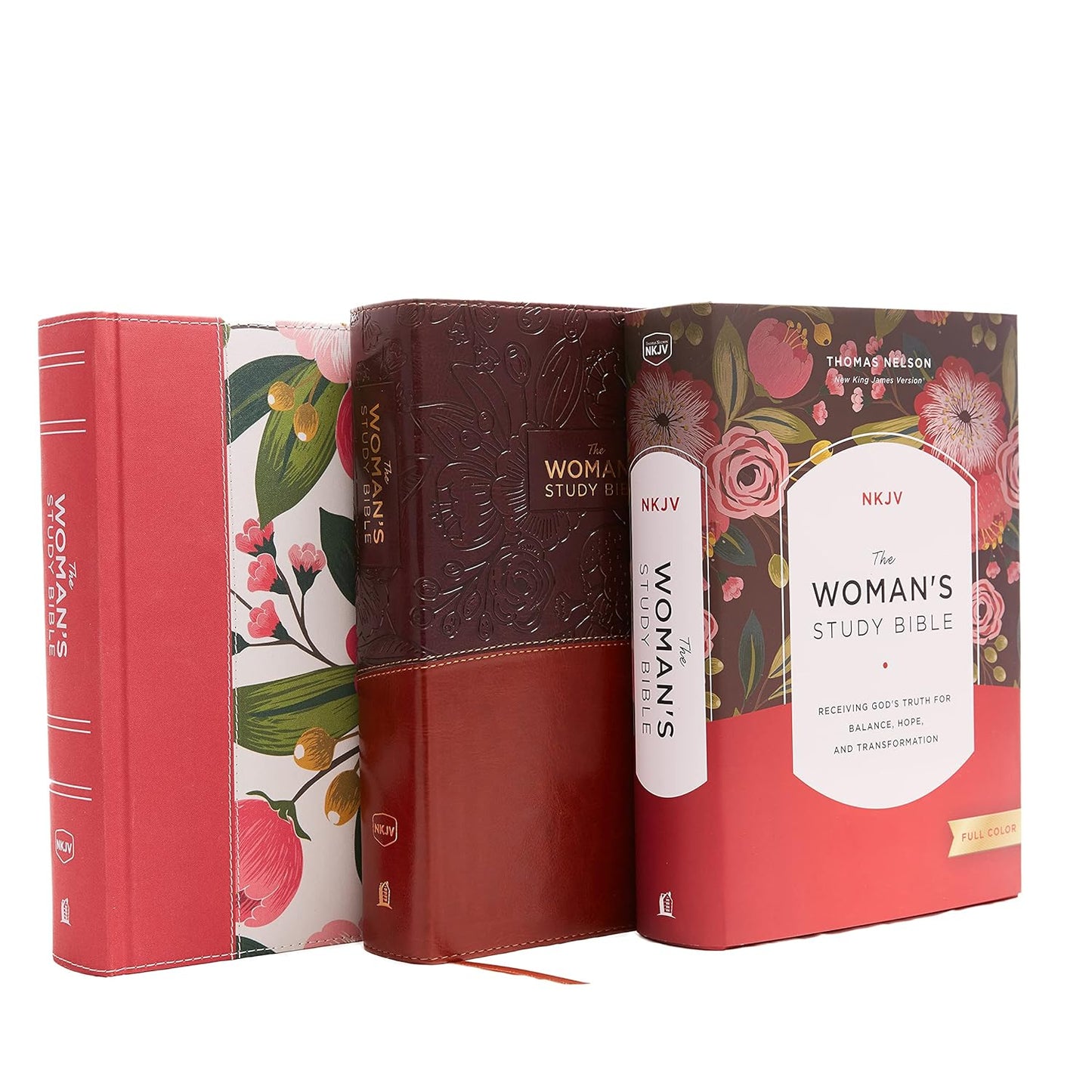 NKJV, the Woman'S Study Bible, Cloth over Board, Pink Floral, Red Letter, Full-Color Edition: Receiving God'S Truth for Balance, Hope, and Transformation