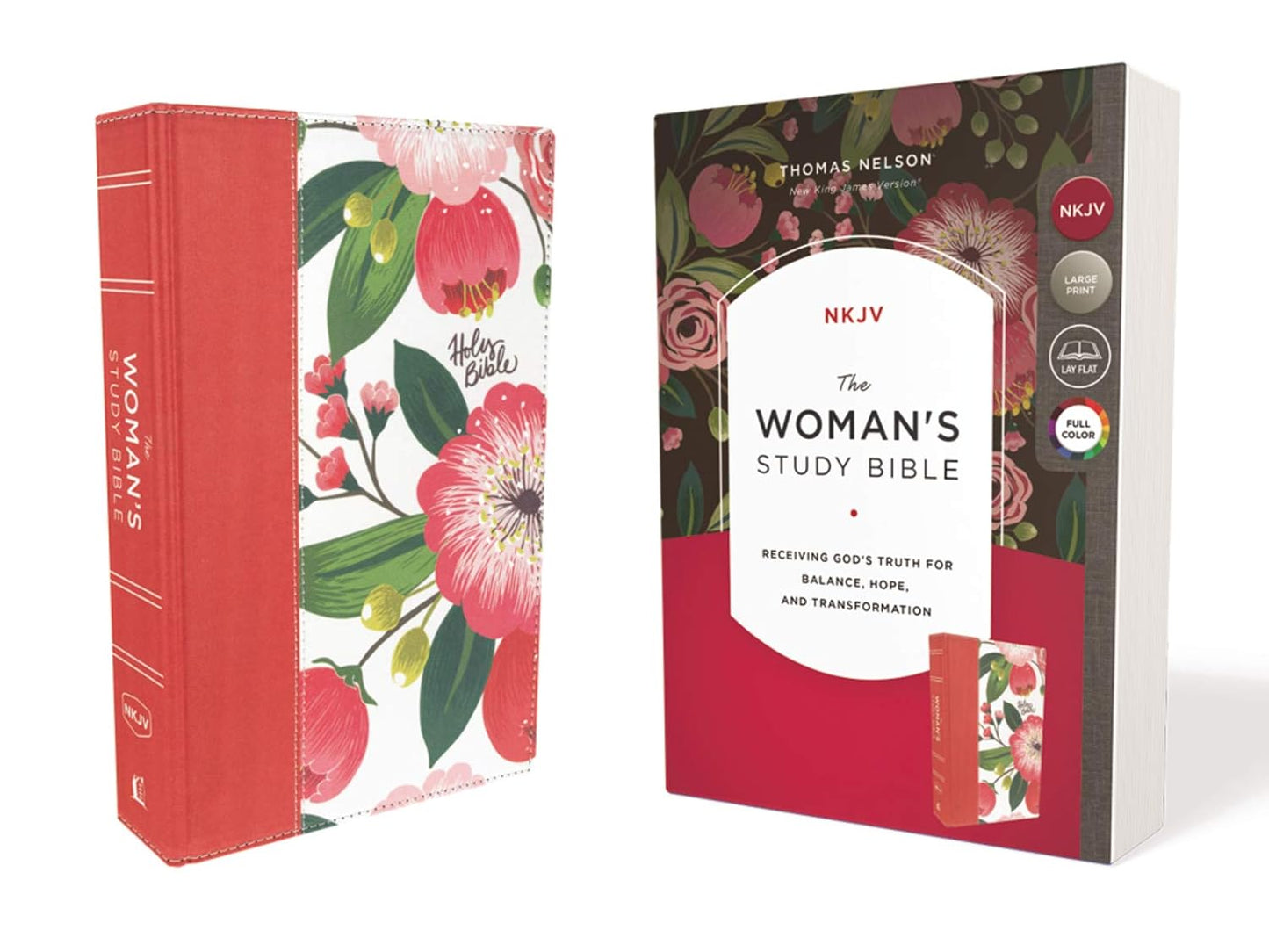 NKJV, the Woman'S Study Bible, Cloth over Board, Pink Floral, Red Letter, Full-Color Edition: Receiving God'S Truth for Balance, Hope, and Transformation